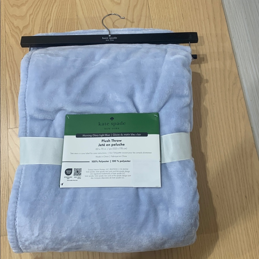 kate spade Plush Throw in Light Blue
